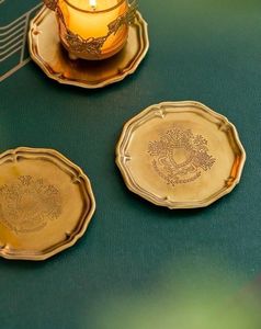 Brass Drink Coaster Set Wholesale Premium Metal Table Mats <b>Coffee</b> Tea Mug Glass Home Kitchen Hotel Restaurant Bulk Manufacturers - Product Image 3