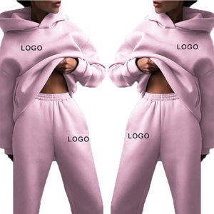 ชุดวอร์มกีฬาผู้หญิงไซส์พลัส ปี 2026 ชุดเซ็ตเสื้อฮู้ดและกางเกงวอร์มแบบสวมใส่สบาย พร้อมปักโลโก้ได้ตามต้องการ เหมาะสำหรับออกกำลังกาย ฟิตเนส และสวมใส่ลำลอง - Product Image 1