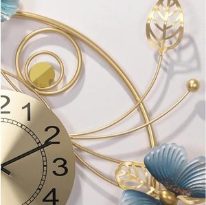 Décoration murale en métal avec horloge murale pour salon |   Horloge murale décorative en métal |   Sculpture murale moderne - Product Image 3