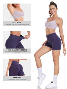 Nouvel ensemble de shorts de yoga 2 pièces personnalisés de haute qualité, anti-bactériens, respirants, séchage rapide, écologiques, taille haute - Product Image 3