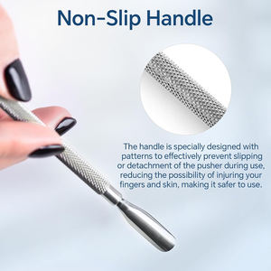 Pousse-cuticules professionnels double face finition lisse en acier allemand 5,28 pouces – Fournitures de beauté - Product Image 4