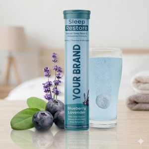 Comprimés effervescents OEM pour le sommeil, favorisant la relaxation et la qualité du sommeil, saveur myrtille et lavande - Product Image 5