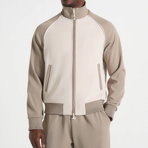 Veste de survêtement décontractée populaire pour homme, entièrement zippée, col montant, couleur unie, poches latérales, en coton respirant, pour l'automne - Product Image 4