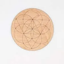 Eco-Friendly Crystal Grid Set Sacred Geometry Grid <b>Board</b> for Stress Relief Pearl Laser Cut MDF Wooden Grid <b>Mat</b> Engraved Carving - Product Image 5
