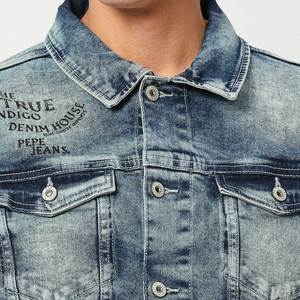 Veste en jean pour homme, coupe décontractée, bleu délavé, col rabattu, manches classiques, fermeture boutonnée, idéale pour le printemps - Product Image 6
