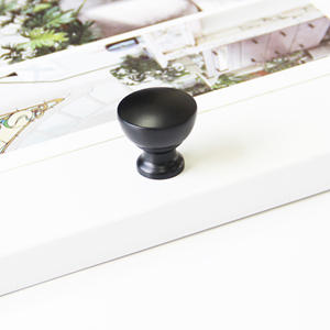 Premium Quality Matte <b>Black</b> Zinc Alloy Round <b>Knob</b> Hardware Products for Kitchen Cabinet Drawer Elegant Minimalist Furniture - Product Image 4