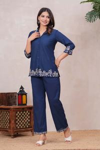 Conjunto de Dos Piezas de Algodón con Estampado Floral para Mujer, Estilo Exclusivo, Ropa de Verano, Conjunto de Kurta y Pantalón, Vestidos Sencillos e Informales, Precio al por Mayor - Product Image 2