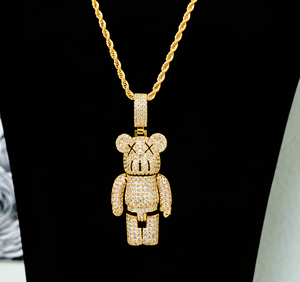 Pendentif Ours en Argent Sterling 925 avec Pavé de Diamants Moissanite, Pendentif Hip Hop de Luxe, Bijou Personnalisable, Cadeau - Product Image 5