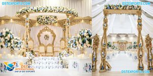 Mandap de madera tallada con elefante para bodas Sindhi, diseño elegante, pilares de Base de elefante, Mandap de boda, Mandap moderno y fresco - Product Image 4