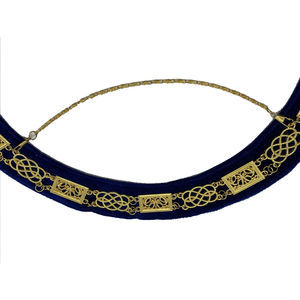 Collar de Emulación Rito Anatólico Inglés con Turquesa Moiré y Bordado Artesanal, Regalia Masónica, Collar de Oficial del Arco Real - Product Image 6