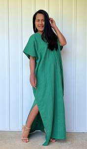 Factory Price Double Gauze Cotton <b>Maxi</b> Dress Loose Fit Summer Dress Breathable Boho Dress Side Slit Lounge Dress - Product Image 2