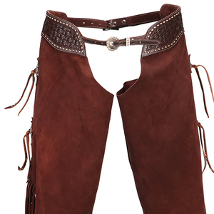 BAND BROTHERS - Chaps Vaqueros de Cuero Genuino 100% Suave y Transpirable para Hombre, de Alta Calidad, con Hebillas y Flecos Personalizables, para Equitación - Product Image 4