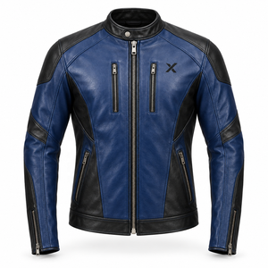 Chaqueta de Motocicleta de Cuero Premium Heritage |   Azul Negro Marrón Verde |   Fabricante OEM ODM |   Diseño de Calidad Premium | - Product Image 1
