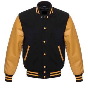 Unique Style <b>Men's</b> Baseball <b>Jackets</b> With Leather Sleeves Wholesale <b>Long</b> Sleeve Leather Windproof Quilted <b>Men</b> Varsity <b>Jacket</b> - Product Image 5