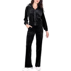 Conjunto Deportivo de Dos Piezas para Mujer, Estilo Flare, Ajustado, de Terciopelo, con Características Antibacterianas y de Secado Rápido - Product Image 1