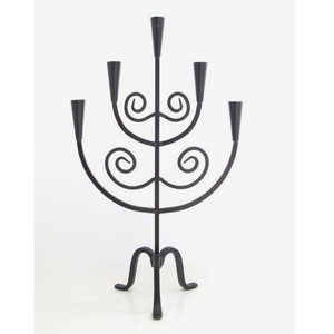 Handmade Black Wrought Iron Scroll Candlestick Holder Metal <b>Candelabra</b> for Home Decoration Christmas Parties and Weddings - Product Image 2