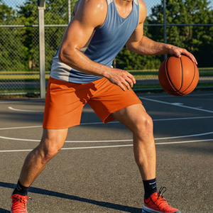 Pantalones Cortos Deportivos Ligeros para Hombre, con Tela de Control de Humedad, Ajuste Elástico, para Entrenamiento y Deportes - Product Image 4