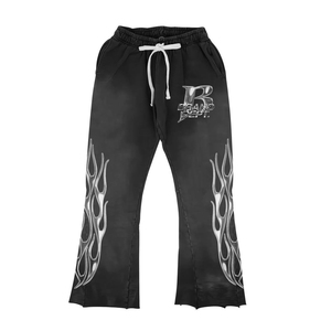 Conjunto Deportivo Personalizado de Alta Calidad en Algodón, Pantalones Deportivos Acampanados y Sudadera con Capucha, Ropa Urbana para Hombre, Camiseta con Lavado Ácido, Conjunto Unisex - Product Image 3