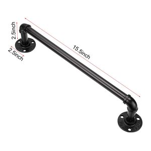 Spedizione Gratuita: Portasciugamani Industriale in Ferro da 16 Pollici, Stile Classico con Finitura Spazzolata Nera, Accessorio per Bagno - Product Image 6
