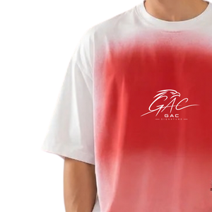 เสื้อยืดผู้ชายสีแดงไล่เฉดลายกราฟิก คอกลม แขนสั้น พิมพ์ลายลำลอง สตรีทแวร์ ขายส่ง รับทำลายกราฟิกตามสั่ง - Product Image 3