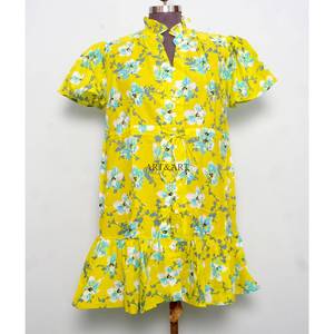 Robe mi-longue boutonnée à imprimé floral, écologique, pour femmes, tenue bohème décontractée d'été, tenue de plage, tenue de fête tendance - Product Image 1