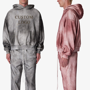 Survêtement unisexe en coton uni à capuche, manches longues, coupe classique, décontracté, pour l'hiver, avec poches à cordon, design 2-en-1, léger - Product Image 3