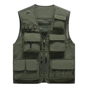 <b>Men's</b> <b>Black</b> Mesh Utility Vest Multi Pocket Zipper Closure Breathable Outdoor <b>Waistcoat</b> for Fishing Hunting Camping - Product Image 3
