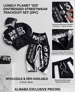 Sweat-shirt à capuche oversize pour homme, noir et blanc, streetwear, en coton tricoté, anti-rétrécissement, imprimé en relief, avec poche avant - Product Image 5