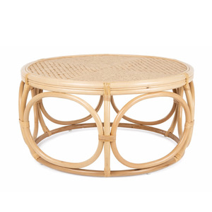 Mesa de centro redonda moderna de ratán, mesitas de noche, muebles sostenibles de venta rápida - Product Image 4