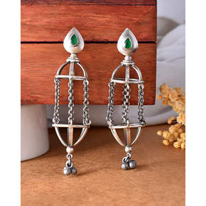 Pendientes de Plata con Diseño de Gota de Meera Jaipur Fashion - Product Image 2