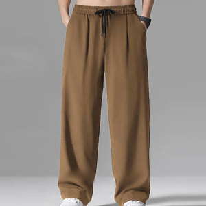 Pantalon Baggy Premium pour Homme, Coupe Ample et Large, Tissu Doux Tissé, Taille à Cordon, Style Décontracté Streetwear, Fournisseur en Gros - Product Image 1