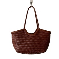 Sac à bandoulière ouvert en cuir véritable pour femme, style dragon personnalisable, tressé à la française, en polyester, fait main, vintage, deux compartiments