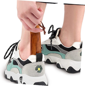 ที่ใส่รองเท้าทำด้วยมือทำจากไม้แข็งแบบพกพาสำหรับเด็กที่ยืดได้มีแตรสำหรับรองเท้าสำหรับคนท้องรองเท้าไม้งานฝีมือตามธรรมชาติ - Product Image 2