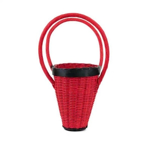 Panier tissé festif adorable en forme de pantalon de Père Noël, panier de rangement décoratif rouge pour cadeaux, bonbons et décorations de Noël - Product Image 3