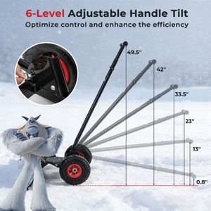 Pala para Nieve de Metal Resistente con Ruedas, Herramienta de Jardín para Quitar la Nieve - Product Image 3