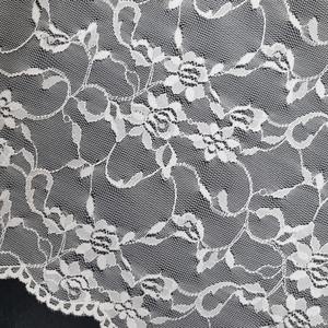 Tela de Encaje Floral con Borde Festoneado, Encaje Elástico de 30 cm para Lencería, Vestido de Novia, Tela de Encaje Decorativa Suave - Product Image 1