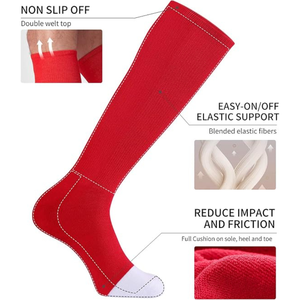 High Quality Baseball Soccer Softball <b>Socks</b> Black Knee High Cotton Breathable <b>Moisture</b> Wicking Summer Unisex for Adults Youth - Product Image 4