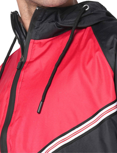 New RTS Custom Logo Men's Nylon <b>Wind</b> <b>Breaker</b> Contrast Panel With Pant Set For Summer Breathable Set Highstreet Zipper Jacket - Product Image 4