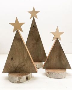 Eco-Friendly Wooden Christmas <b>Tree</b> <b>Ornament</b>, Handmade Rustic Natural Wood Holiday Decoration for Tabletop, Christmas Centerpiece - Product Image 2
