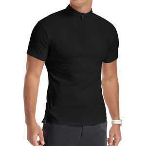 T-<b>shirt</b> For <b>Men</b> Manufacturers Short Sleeve Regular fit Business Solid Color Pattern <b>Men's</b> Quarter Zipper <b>up</b> T-<b>shirt</b> For <b>Men</b> - Product Image 4