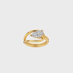 แหวนเพชรทรงลูกแพร์ 1.25 กะรัต สี E แบบตะวันออก-ตะวันตก ทองคำแท้ 14K เพชรเพาะเลี้ยงในห้องปฏิบัติการ แหวนเพชรเม็ดเดี่ยวแบบ Bypass ดีไซน์เกลียว แหวนหมั้นที่มีเอกลักษณ์เฉพาะตัว - Product Image 1