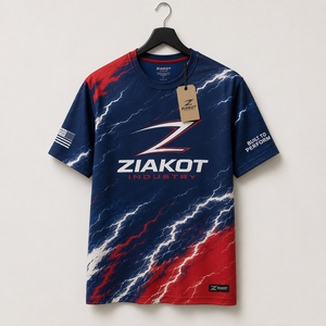 เสื้อยืดสมรรถนะสูงสีน้ำเงิน-แดง-ขาวแบบกำหนดเองสำหรับอุตสาหกรรมขายส่งเสื้อยืด Ziakot - Product Image 1