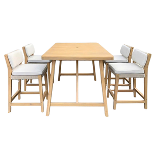 Juego de Comedor Moderno de Lujo de 5 Piezas con Respaldo de Escalera en Madera de Acacia con Acabado Aceitado, Muebles Minh Phuoc para el Hogar - Product Image 3
