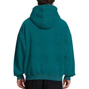 Dernière Tendance : Sweat à Capuche Zippé Vert Oversize pour Homme, Manches Raglan, Uni, Décontracté, avec Poches, Grammage Lourd, OEM - Product Image 2