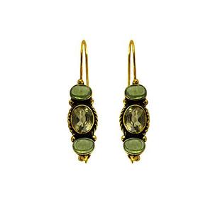 Pendientes finos de lujo Amatista de lujo y plata chapada en oro de peridoto - Product Image 2
