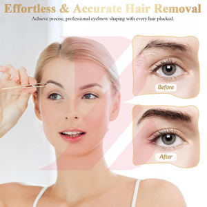 Pince à épiler pour sourcils en acier inoxydable couleur or, outil de maquillage de haute précision pour le modelage des sourcils et l'épilation - Product Image 2