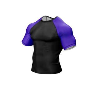 Wholesale Sublimation Printed Mma Rash Guard for Men Men's Short <b>Sleeve</b> Compression Rashguard Bjj with side panels - Product Image 6