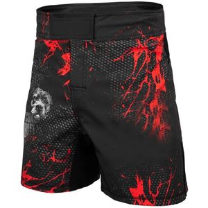 Shorts Unisex de MMA con Estampado por Sublimación, Diseño de Lobo Rojo y Negro, Absorción de Humedad, Corte Regular, Poliéster/Algodón, OEM Personalizado - Product Image 1
