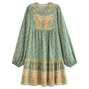 Vestido Mini Estampado Boho para Mujer, Ropa Casual de Playa - Product Image 1