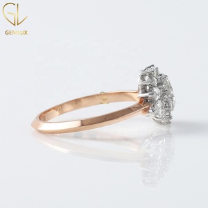 Oval Cut Moissanite <b>Diamond</b> Vintage Style Engagement <b>Ring</b>, Cluster Wedding <b>Ring</b> 14K Gold Unique <b>Diamond</b> <b>Ring</b> for Women - Product Image 4